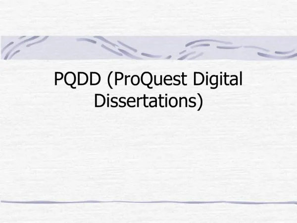 PQDD ProQuest Digital Dissertations