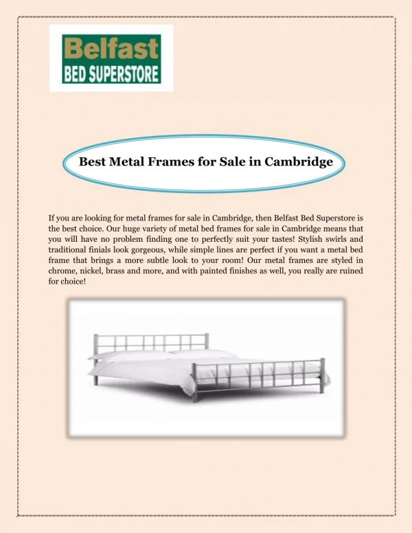 Best Metal Frames for Sale in Cambridge