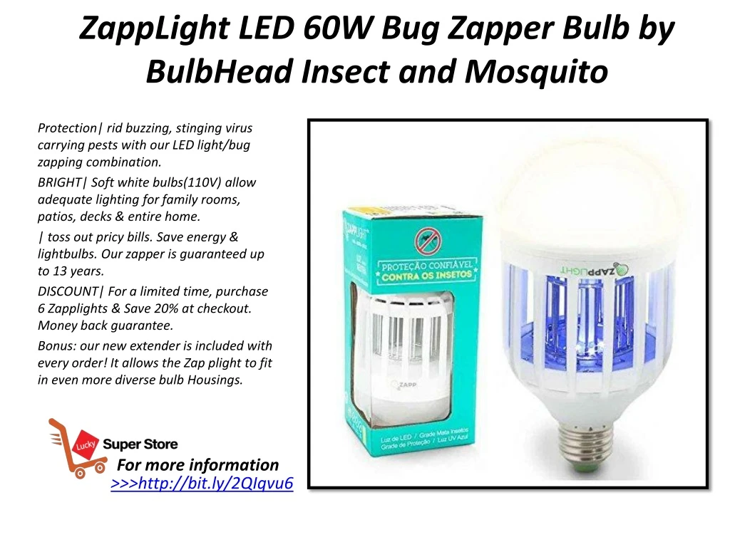 zapplight led 60w bug zapper bulb by bulbhead insect and mosquito