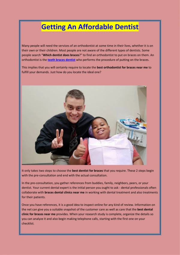 getting an affordable dentist