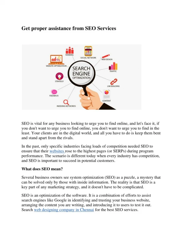 get proper assistance from seo services