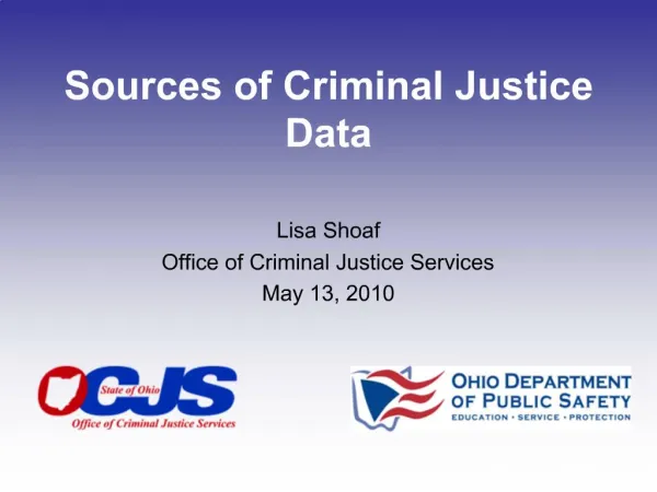 Sources of Criminal Justice Data