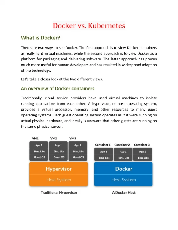 docker vs kubernetes