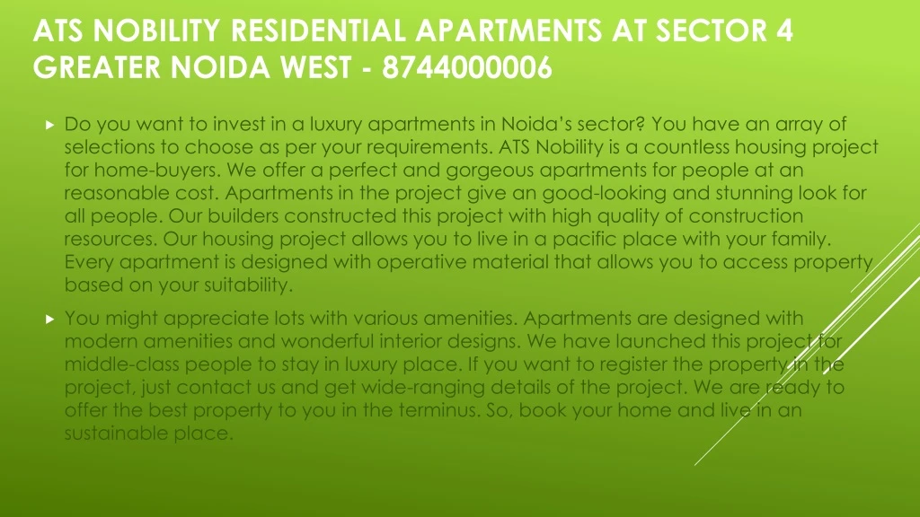 ats nobility residential apartments at sector 4 greater noida west 8744000006