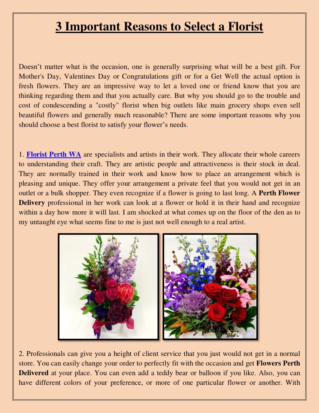 3 important reasons to select a florist