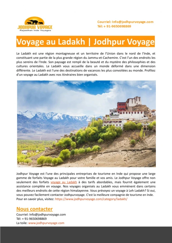 Voyage au Ladakh-Jodhpur Voyage
