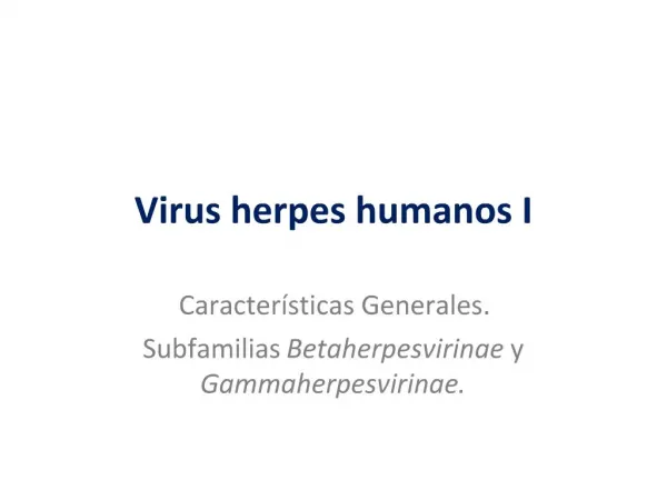 Virus herpes humanos I