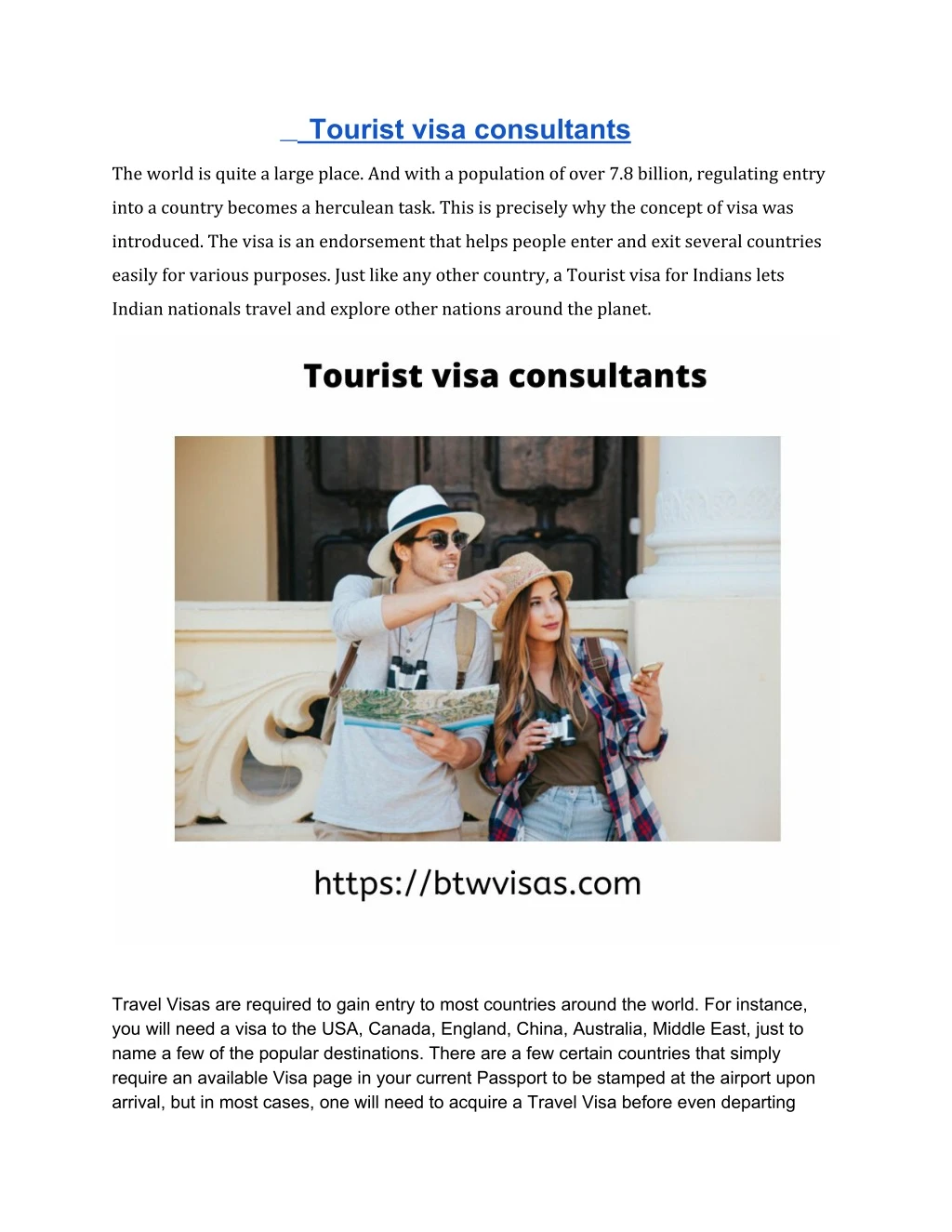 tourist visa consultants