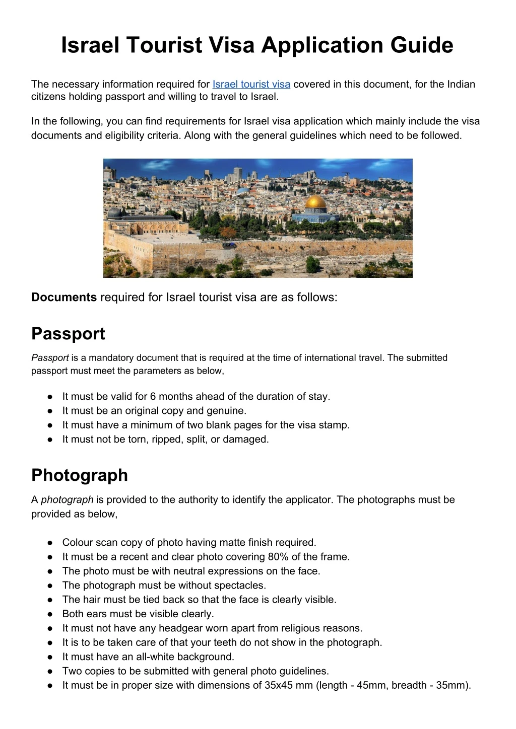 israel tourist visa application guide