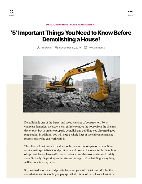 ‘5’ Important Things You Need to Know Before Demolishing a House!