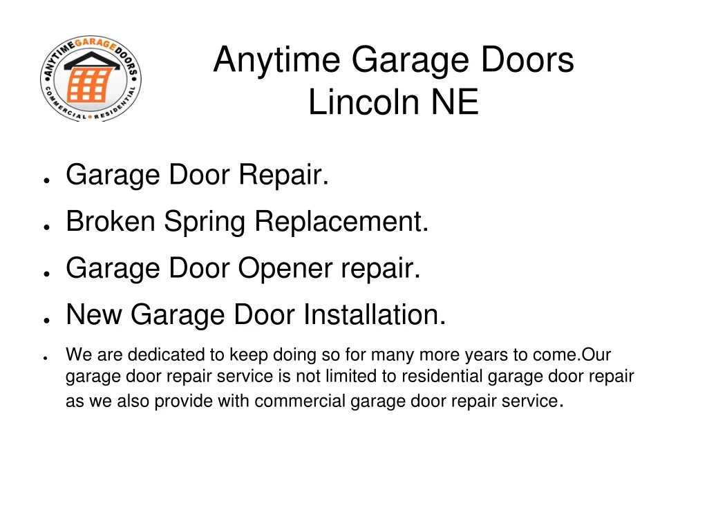 anytime garage doors lincoln ne