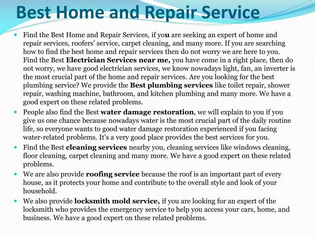 best home and repair service