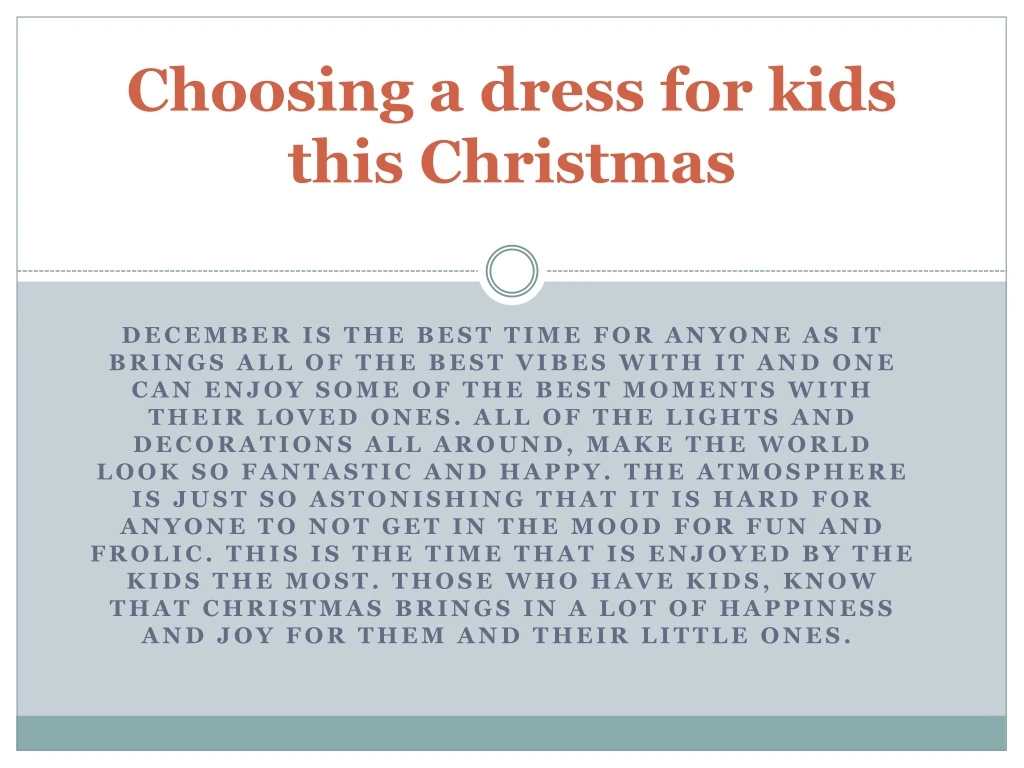choosing a dress for kids this christmas