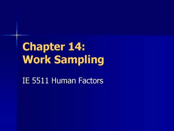 Chapter 14: Work Sampling