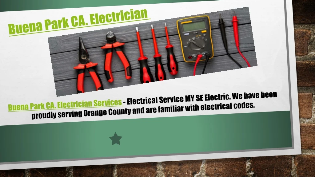 buena park ca electrician