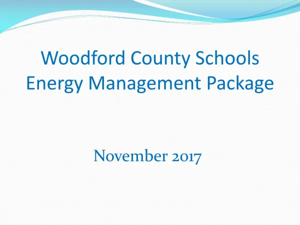Woodford County Schools Energy Management Package