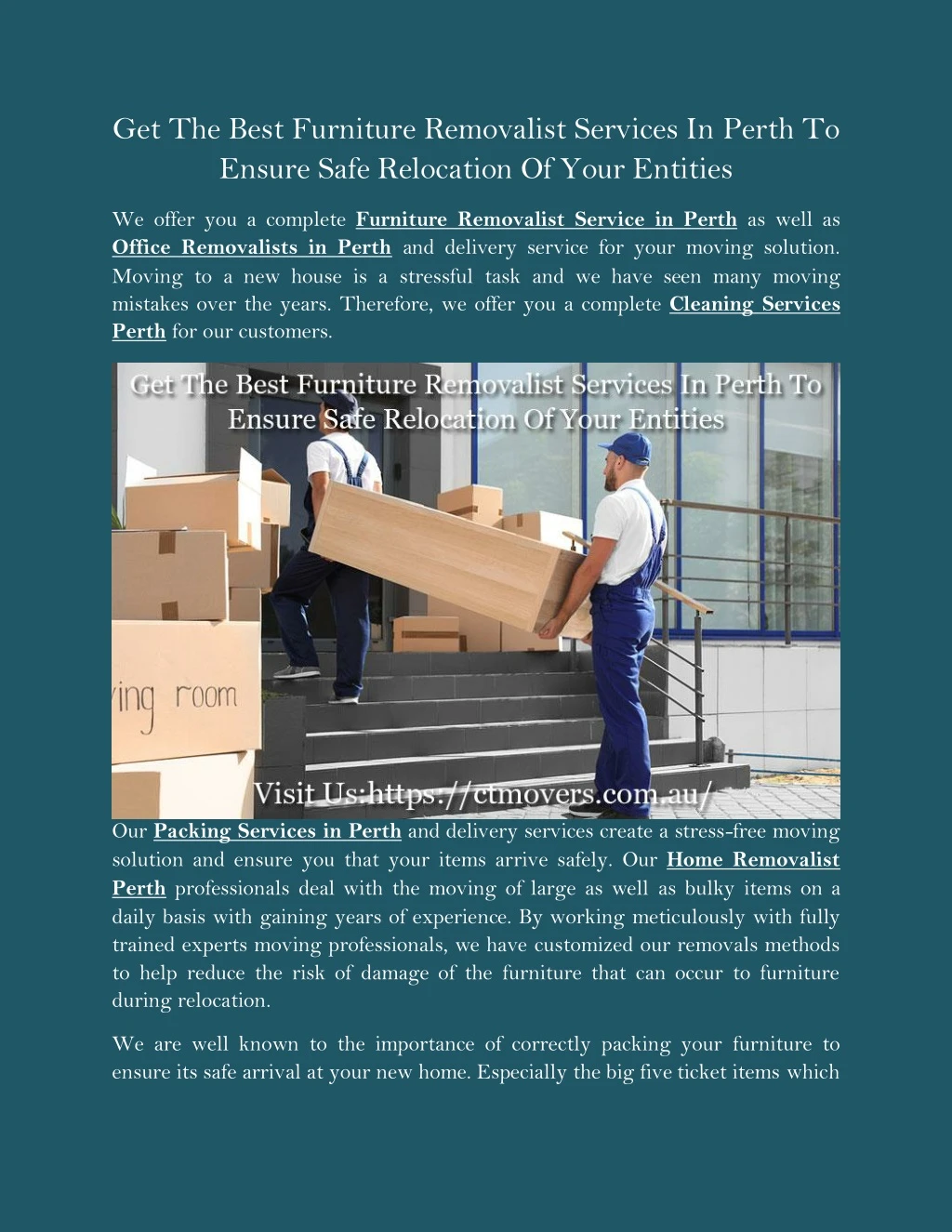 get the best furniture removalist services