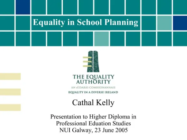 Equality in School Planning