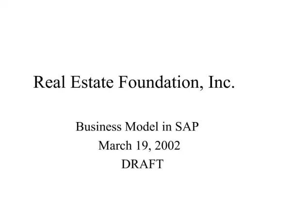Real Estate Foundation, Inc.
