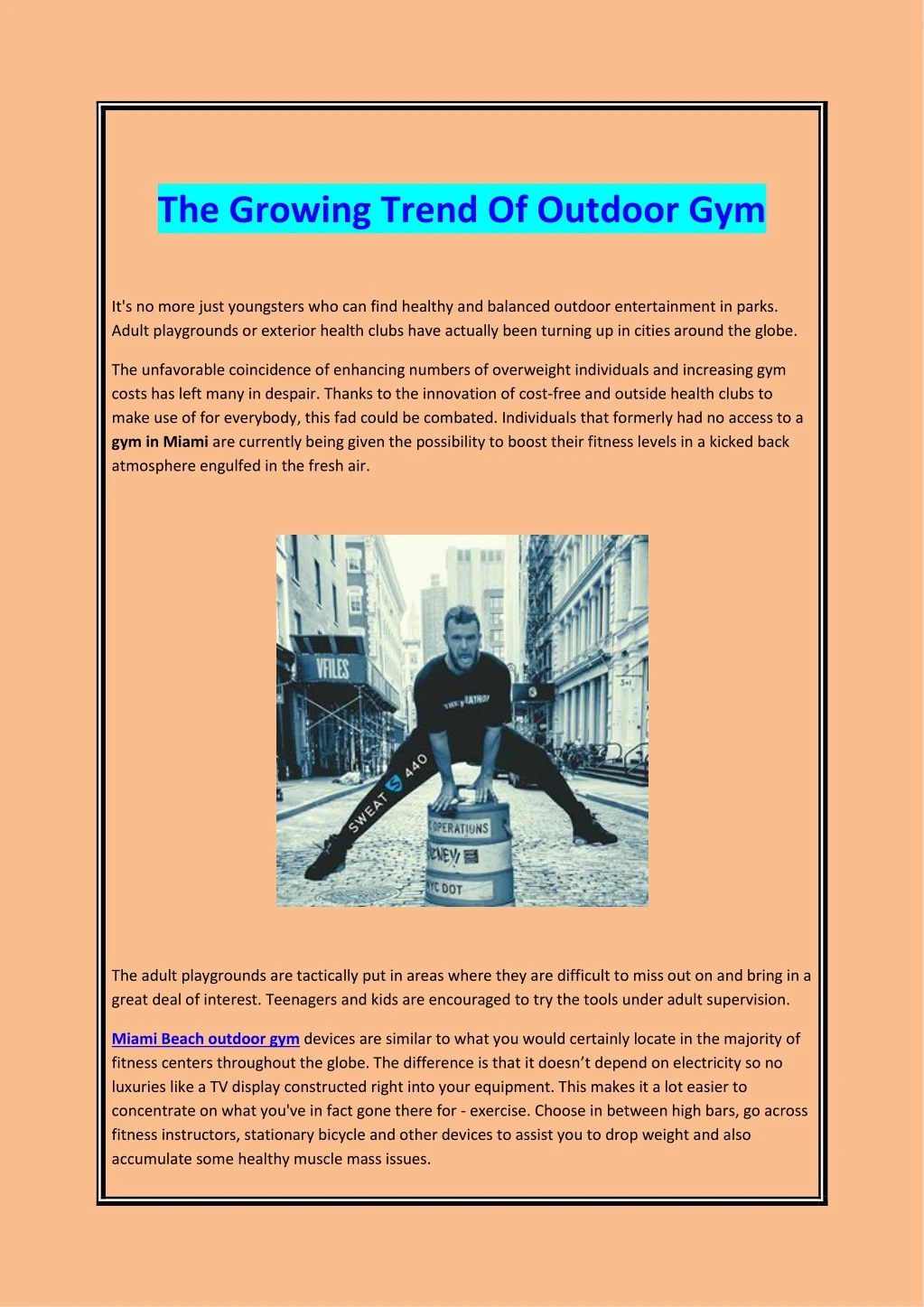 the growing trend of outdoor gym