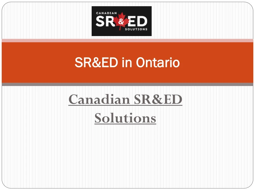 sr ed in ontario