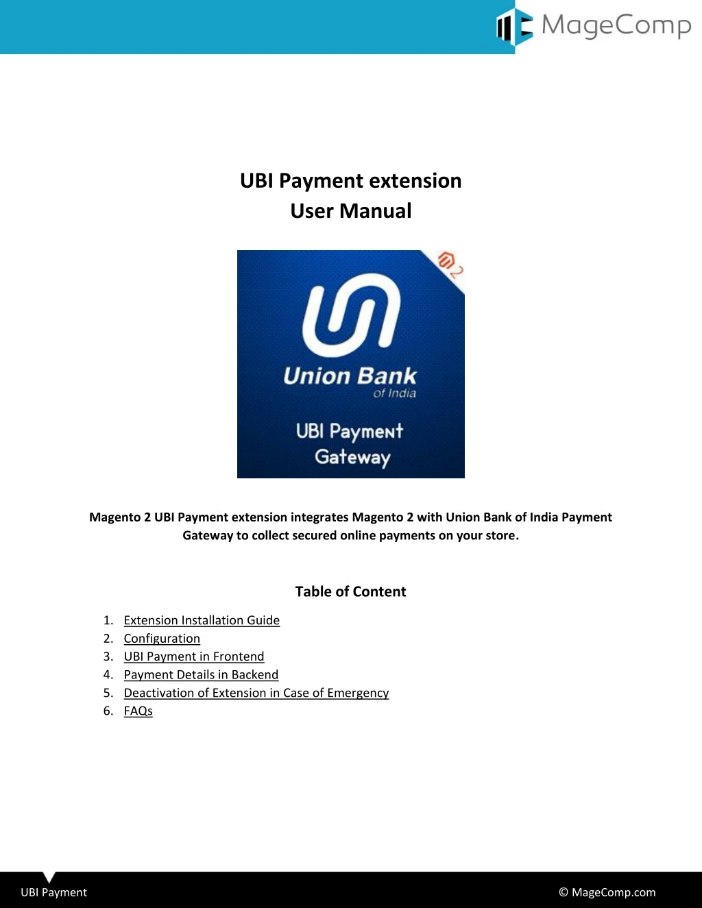 ubi payment extension user manual