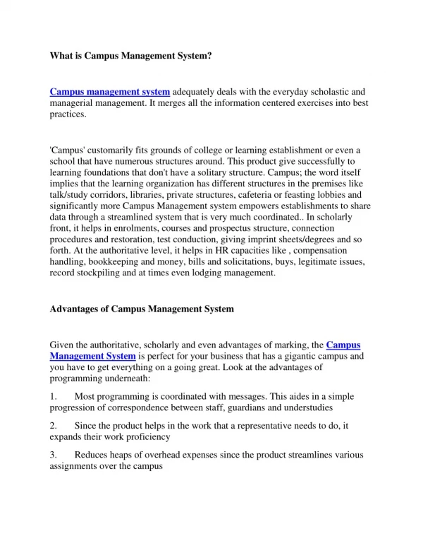 what is campus management system