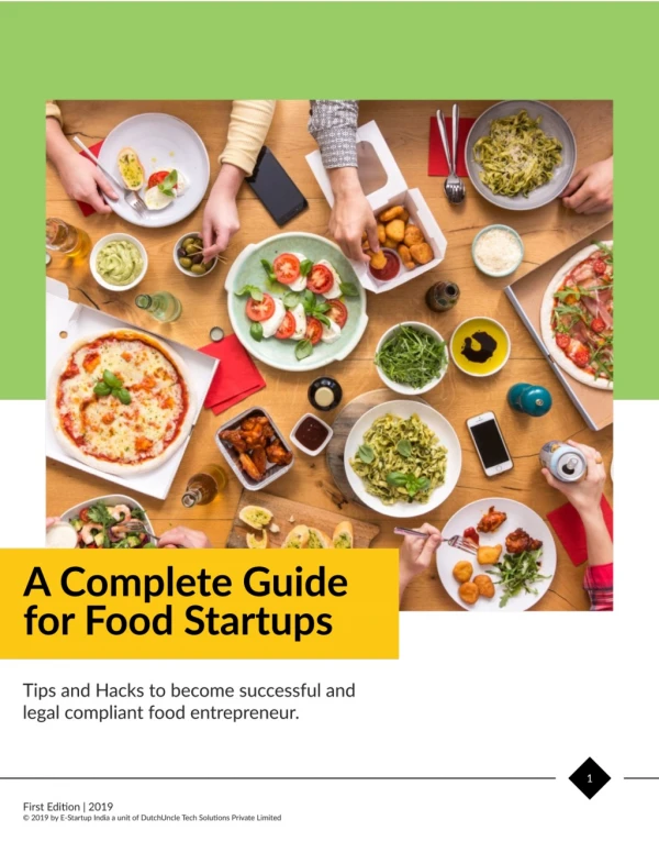 Beginner eguide for food estartup India