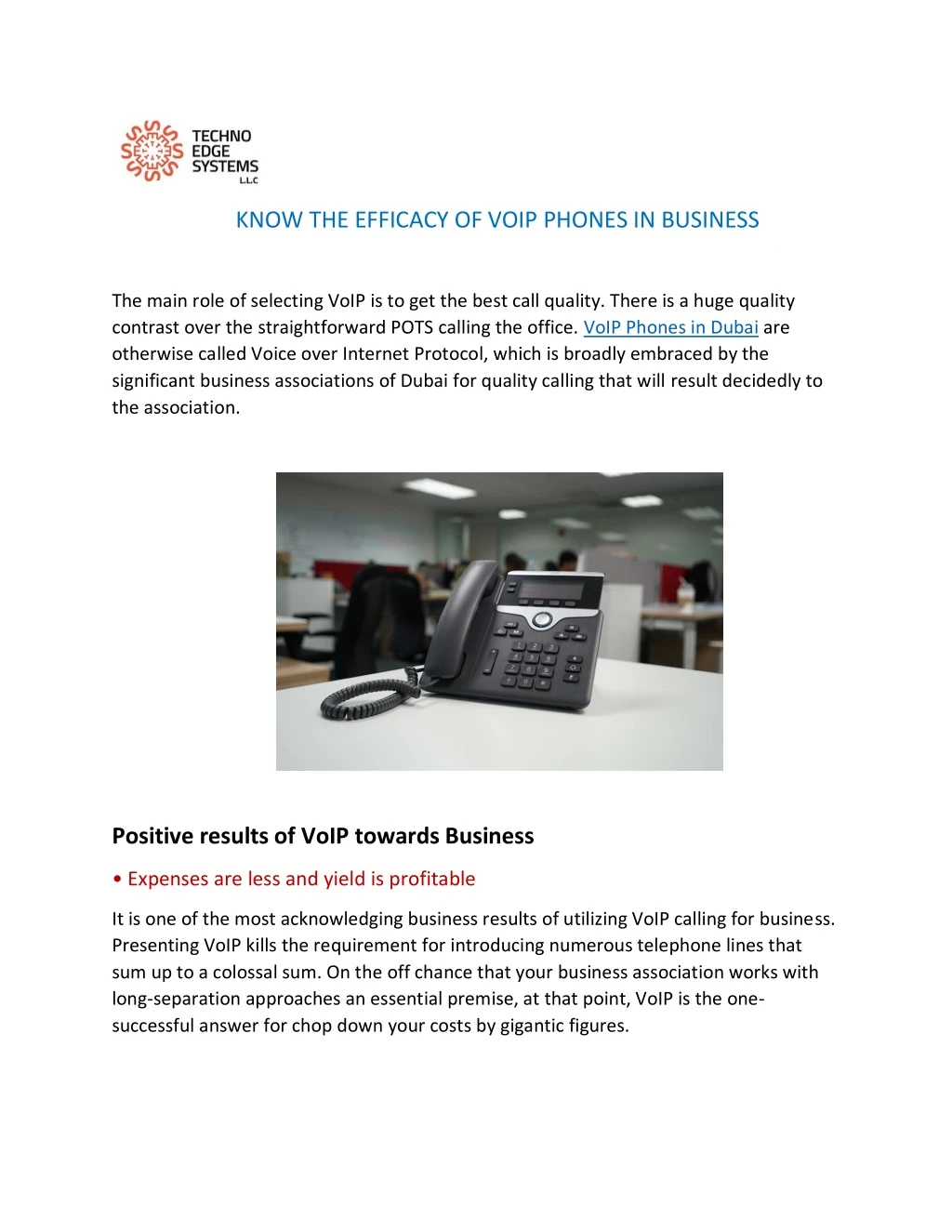 know the efficacy of voip phones in business