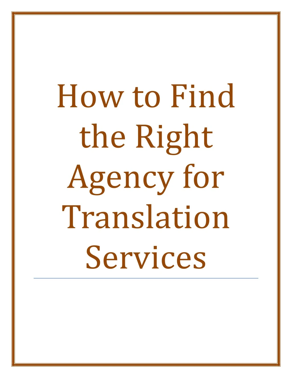 how to find the right agency for translation