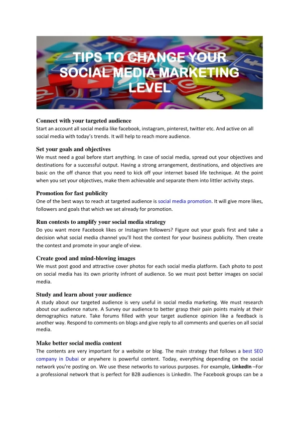 TIPS TO CHANGE YOUR  SOCIAL MEDIA MARKETING LEVEL