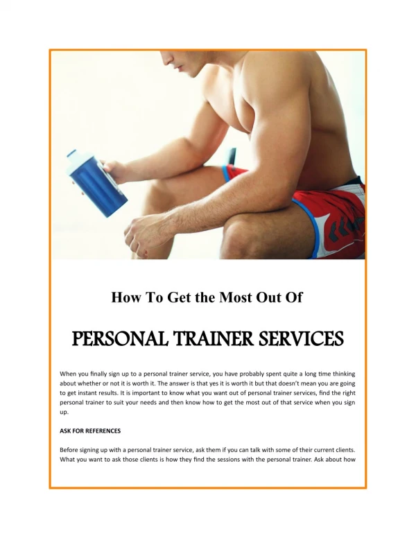 How To Get the Most Out Of PERSONAL TRAINER SERVICES