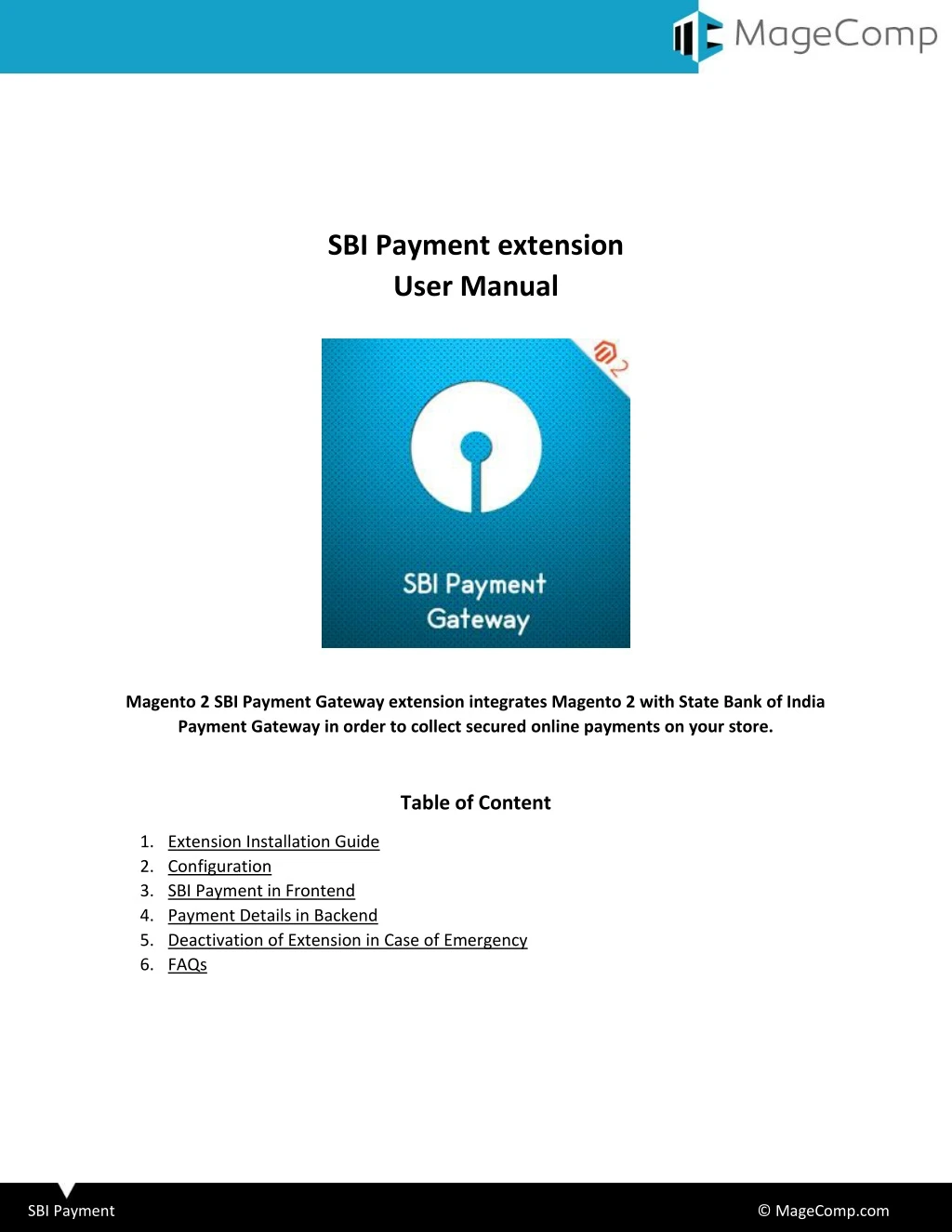 sbi payment extension user manual