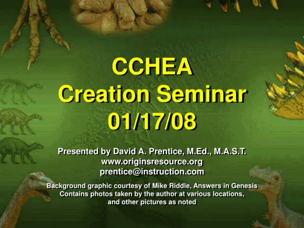 CCHEA Creation Seminar 01/17/08