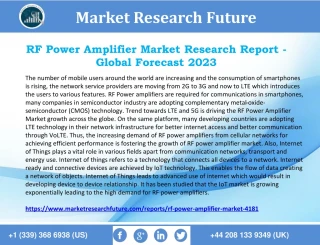 RF Power Amplifier Market Segmentation & Market Analysis Research Report 2019 - slide 1