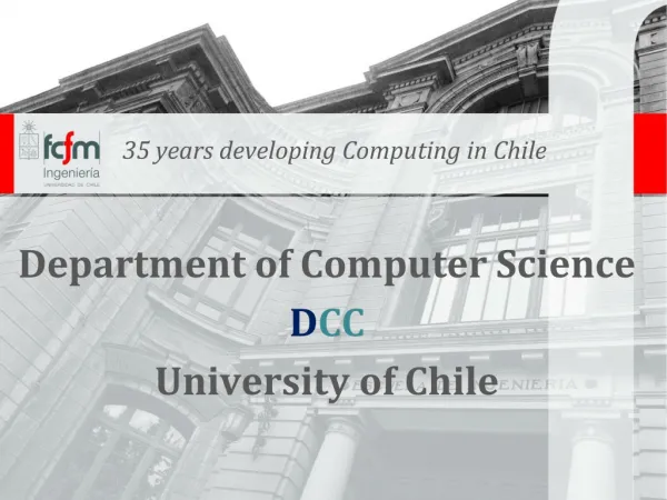 Department of Computer Science D CC University of Chile