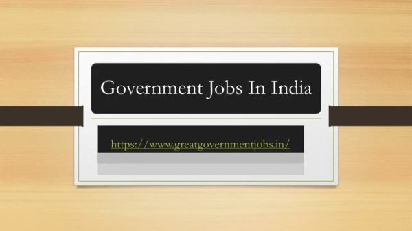 Government Jobs In india