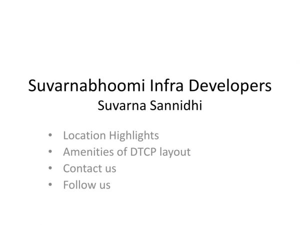Suvarnabhoomi Infra - Residential plots for sale in Hyderabad - Suvarna sannidhi