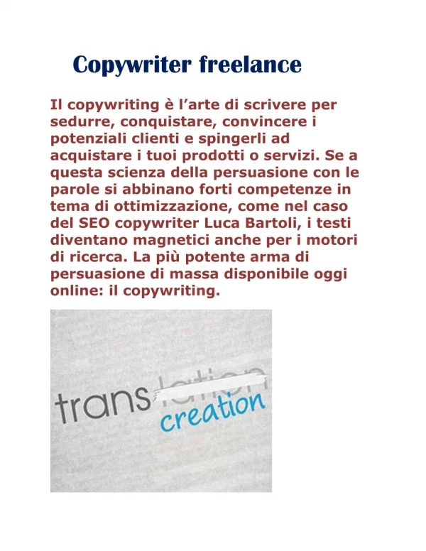 Copywriter freelance