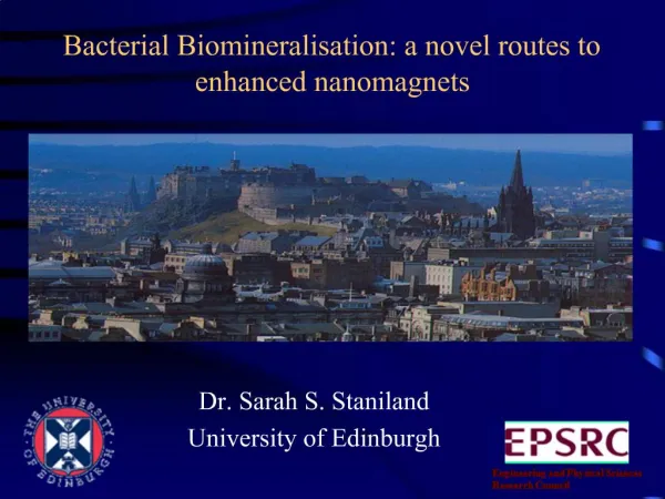 Bacterial Biomineralisation: a novel routes to enhanced nanomagnets