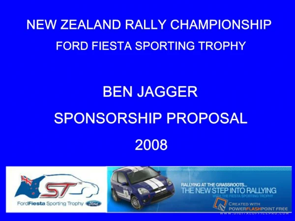 Ben Jagger Sponsorship Proposal - PowerPoint Presentation