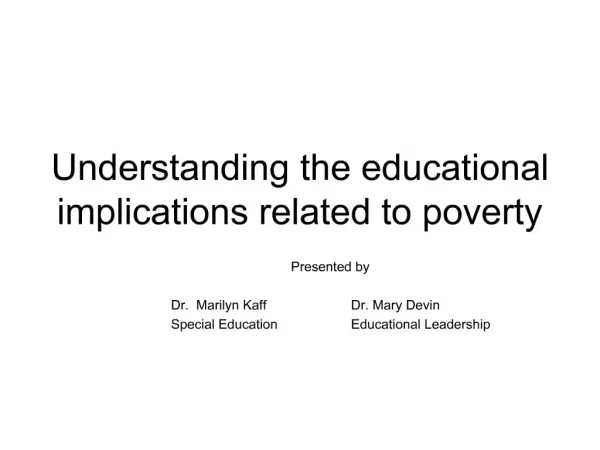 Understanding the educational implications related to poverty