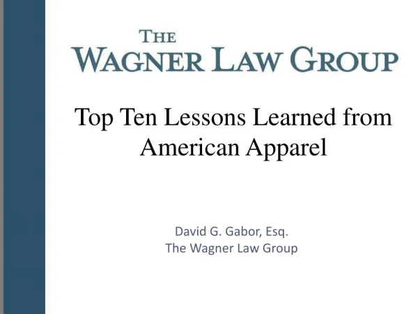 Top Ten Lessons Learned from American Apparel