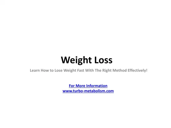 Weight Loss, How To Lose Weight Fast