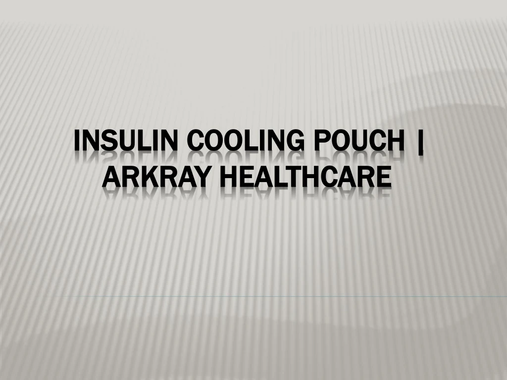insulin cooling pouch arkray healthcare
