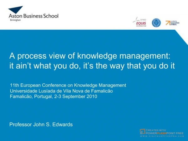 A process view of knowledge management: