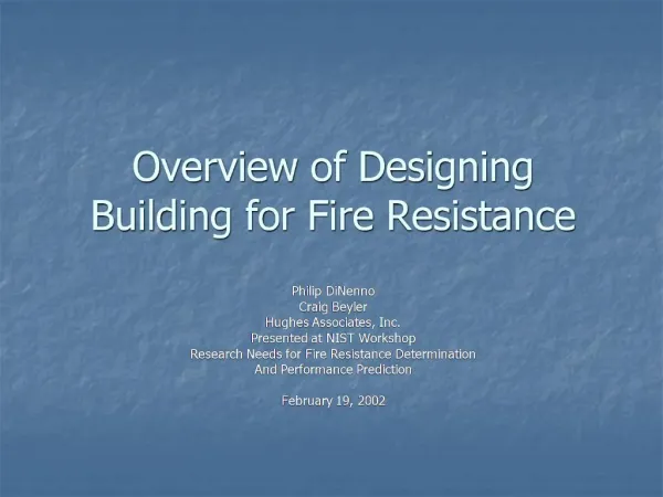 Overview of Designing Building for Fire Resistance