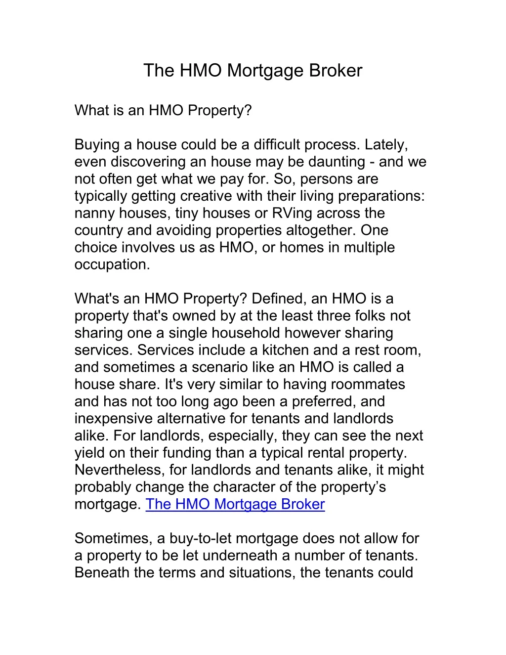 the hmo mortgage broker what is an hmo property