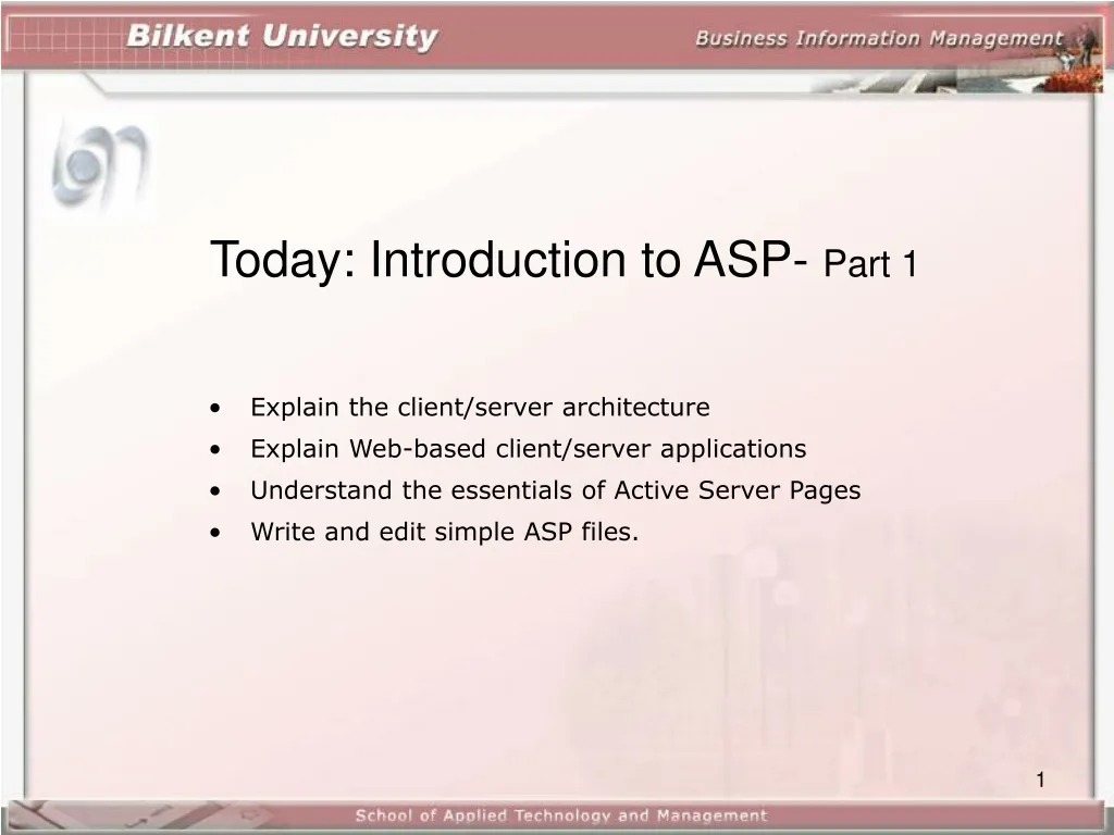 today introduction to asp part 1