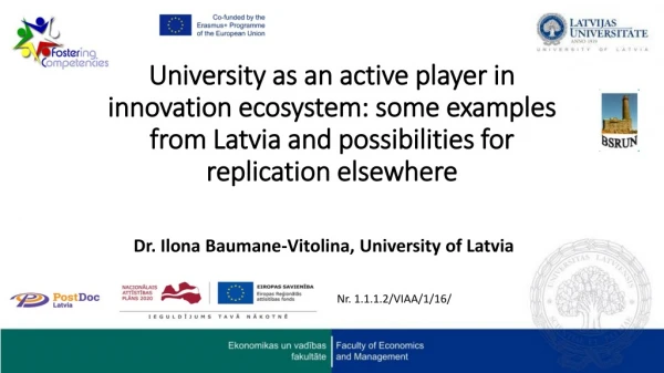 Dr. Ilona Baumane-Vitolina, University of Latvia